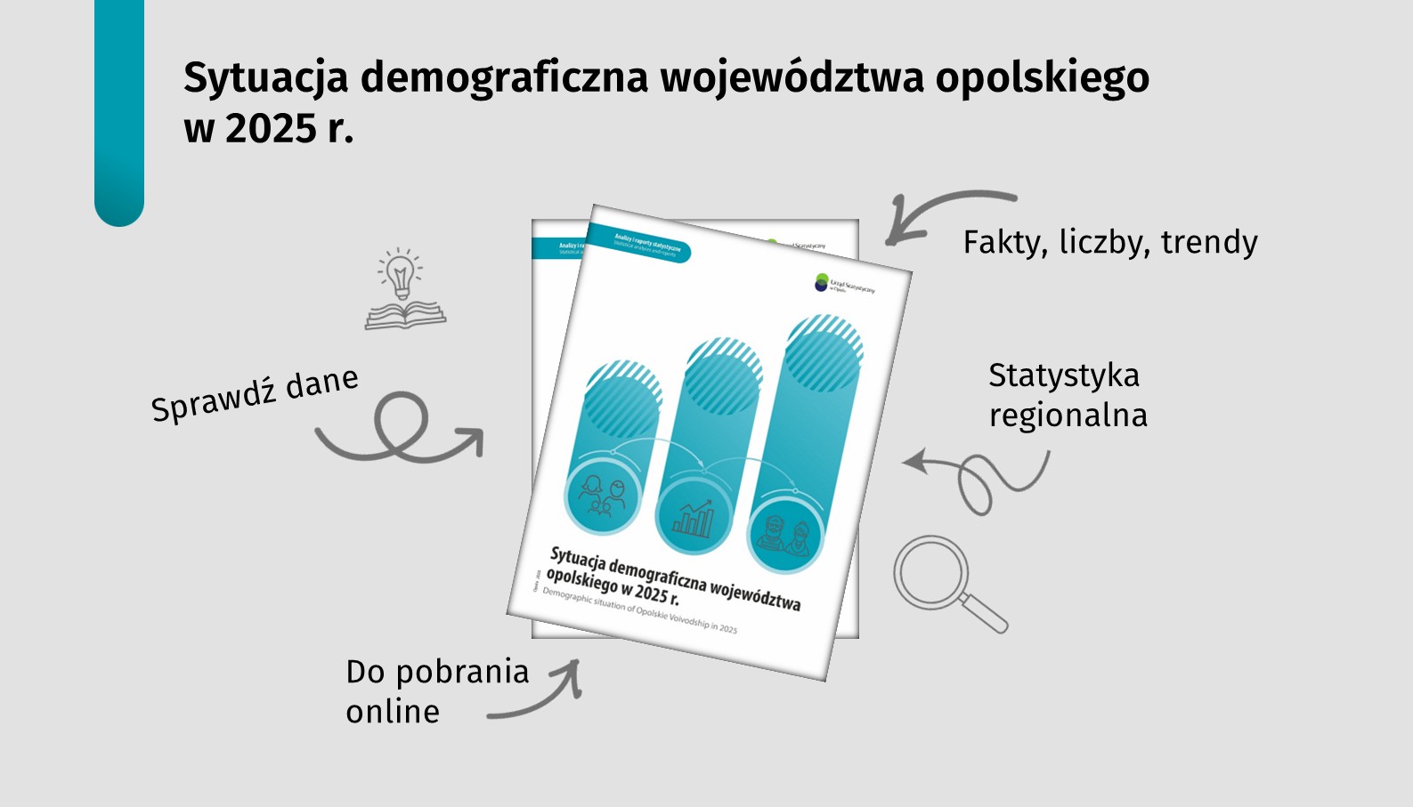 Grafika promująca publikację: "Sytuacja demograficzna województwa opolskiego w 2025 r."