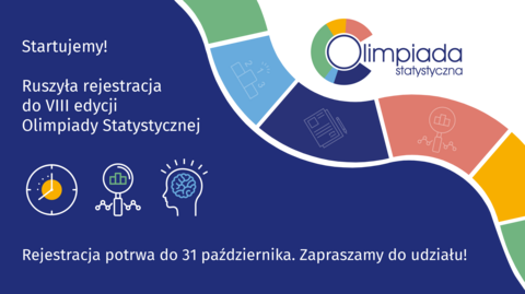 Grafika reklamująca VIII edycję Olimpiady Statystycznej